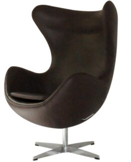 Egg Chair Dark Brown Leather
