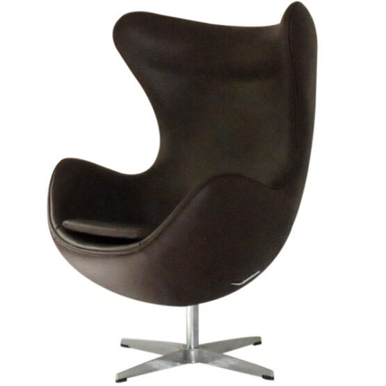Egg Chair Dark Brown Leather