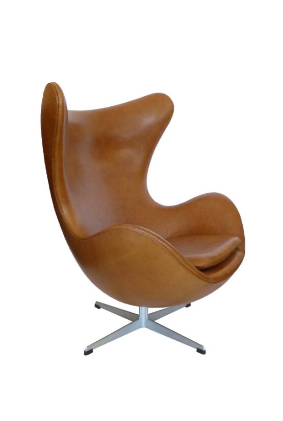 Egg Chair Tan Brown Leather