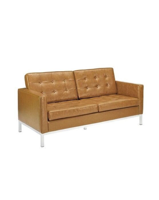 florence knoll 2 seater tan