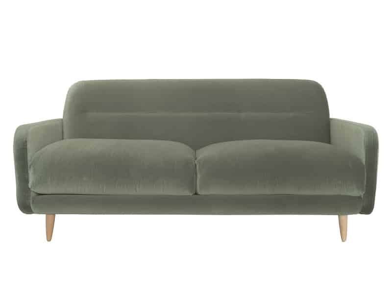 Abel sage green velvet sofa