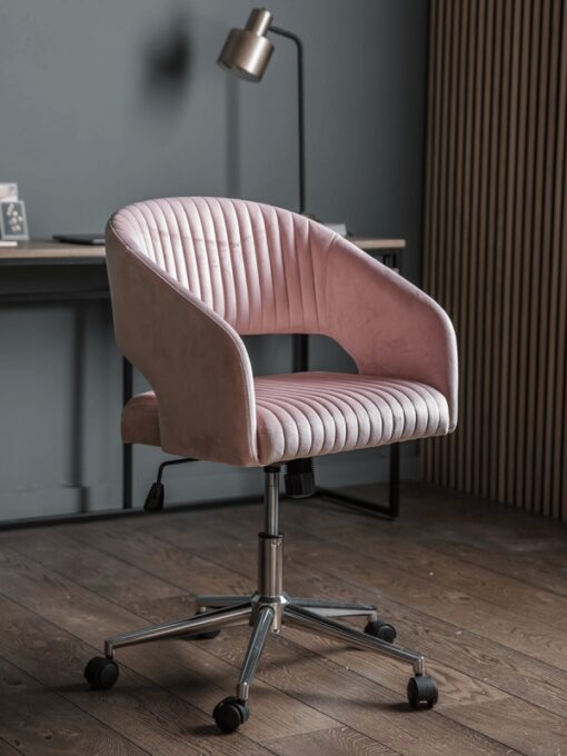 Fluted Velvet Office Chair