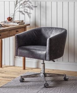 Leather Wheeled Tub Chair