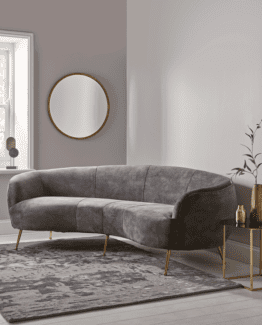 Deep Grey Velvet Curved Sofa Deep Grey Velvet Curved Sofa