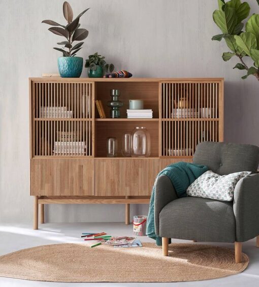 Mid Century Modern Oak Bookcase