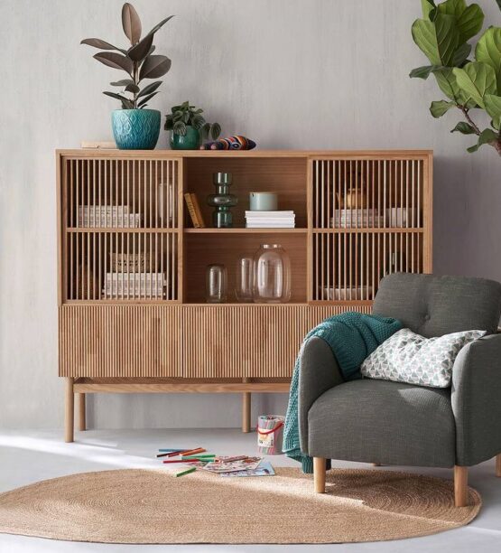 Mid Century Modern Oak Bookcase