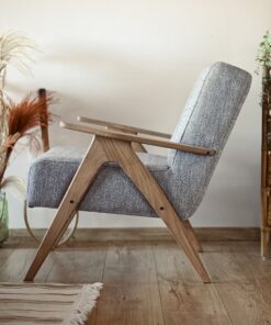 Vintage Grey Fabric Armchair