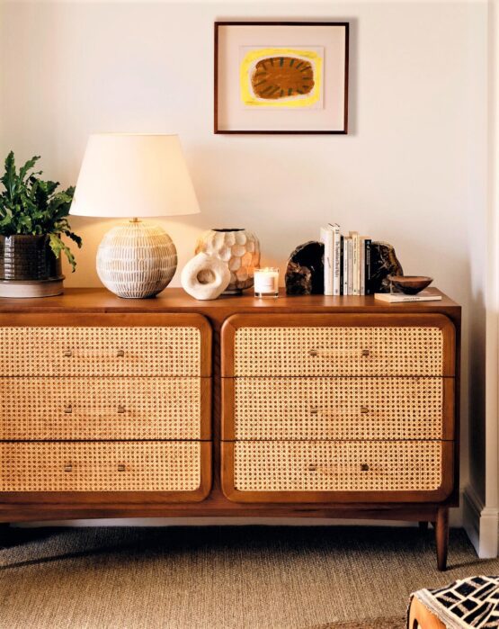 Mid Century Modern Oscar Cane and Oak Dresser