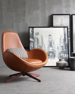Mid Century Modern Pod Leather Armchair Mid Century Modern Pod Leather Armchair