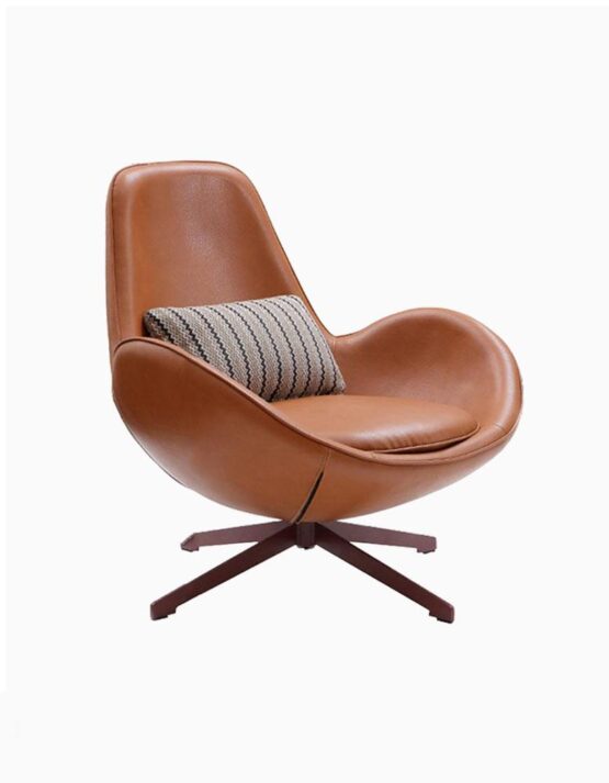 Mid Century Modern Pod leather armchair
