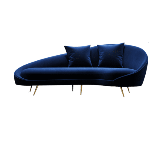 Blue Curved Sofa