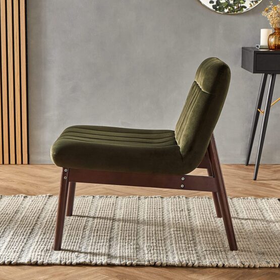 Olive Crane buttoned Lounge Chair
