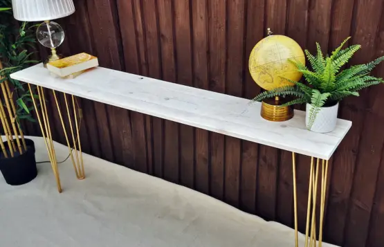 Gold And White Console Table