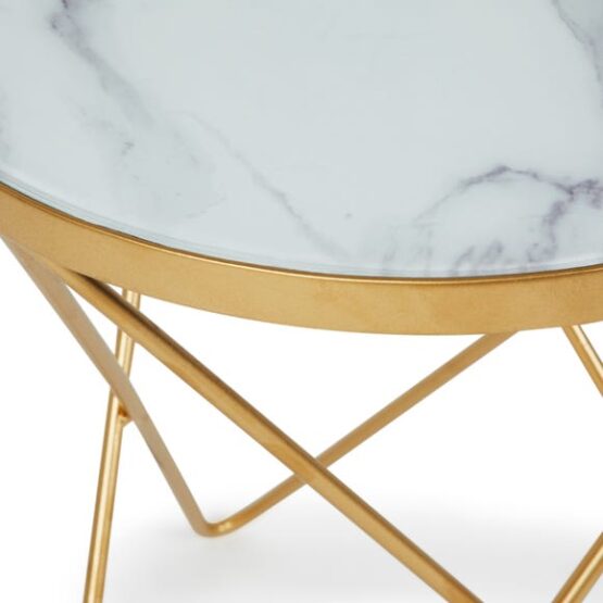 Lexi Marble Effect Side Table