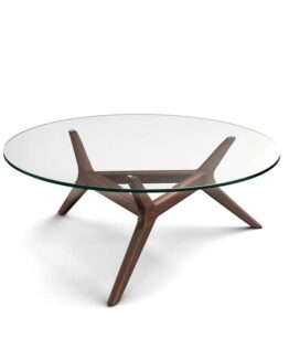 Maricielo Walnut & Glass Coffee Table