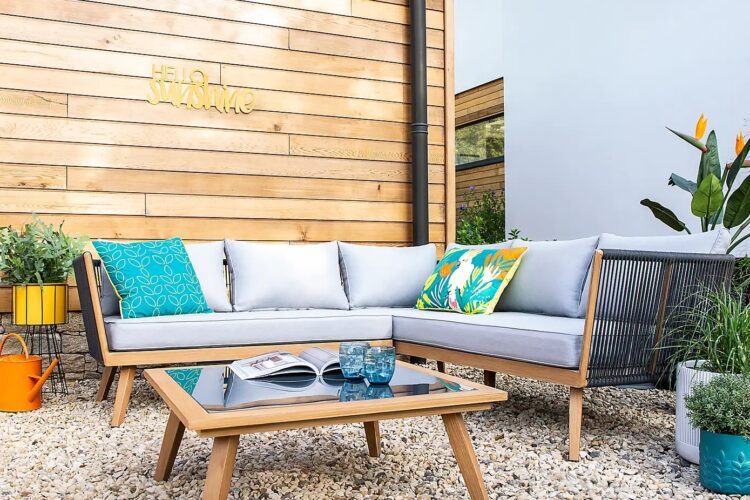 Elements 5 Seater Grey Rope Corner Sofa Set