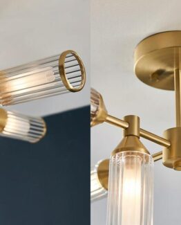 Julian Small Glass Semi-Flush Ceiling Light