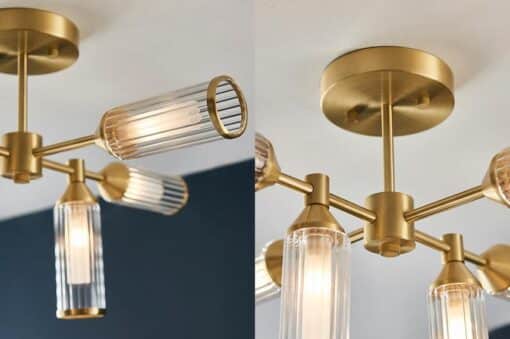 Julian Small Glass Semi-Flush Ceiling Light