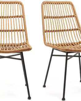 Spinningfield Set of 2 Rattan Dining Chairs