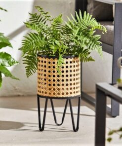 Sulu Small Rattan Effect Plant Pot Stand