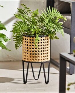 Sulu Small Rattan Effect Plant Pot Stand