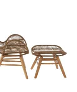 Natural Rope Lounge Chair and Footstool
