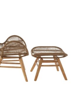 Natural Rope Lounge Chair and Footstool