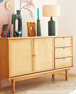 Ceramic and Raffia table lamp