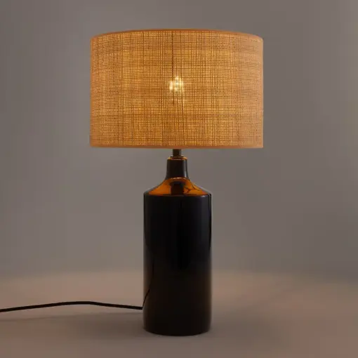 Rabano Ceramic and Raffia Table Lamp