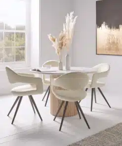 boucle mid century dining chairs