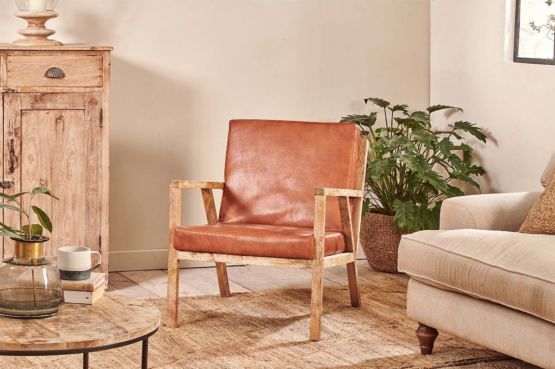 Bolpur leather armchair