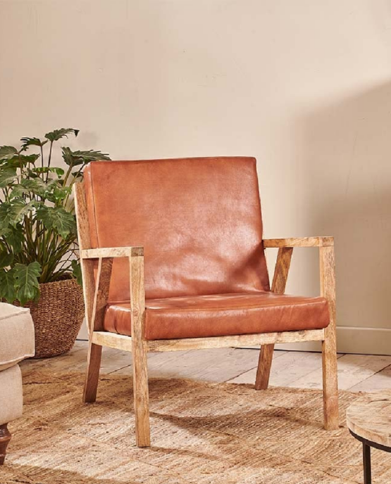 Bolpur leather armchair