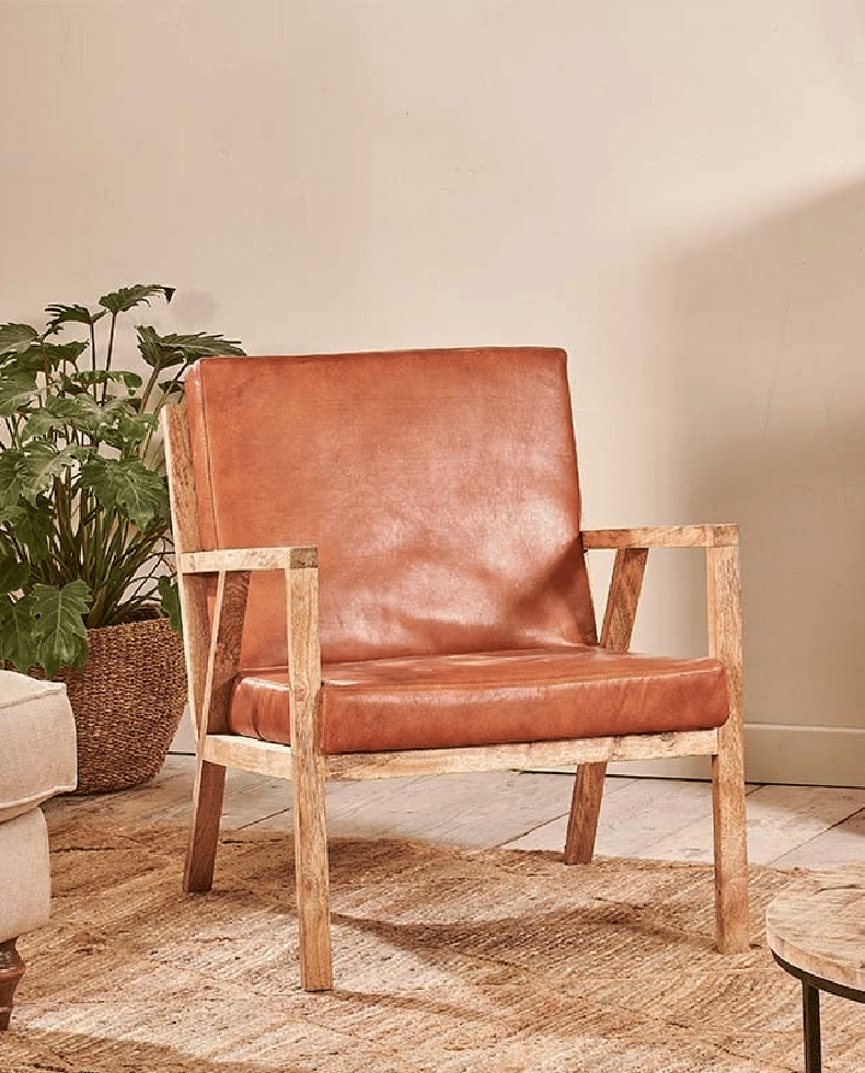 Bolpur leather armchair
