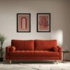 Coco Mid-Century Velvet 3 Seater Sofa