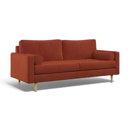 Coco Mid-Century Velvet 3 Seater Sofa