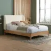 Halfden Boucle and Wooden Bed