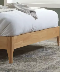 Halfden Boucle and Wooden Bed