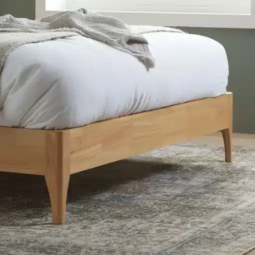 Halfden Boucle and Wooden Bed