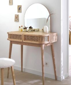 Laora 2 Drawer Ash and Canework Dressing Table