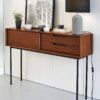 Walnut Veneer Console