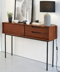 Walnut Veneer Console