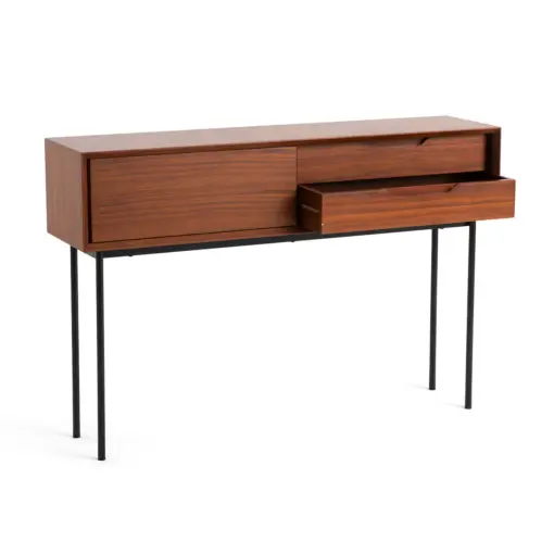 Walnut Veneer Console