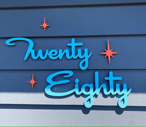 Mid Century Cursive House Numbers