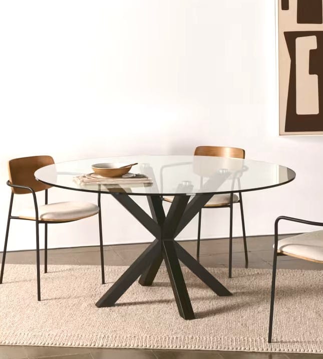 Argo Round Glass Table - Mad About Mid Century Modern