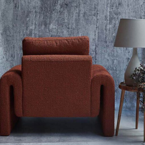 Manhattan Boucle Armchair - Rust