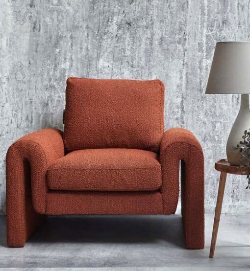 Manhattan Boucle Armchair - Rust