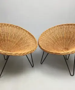 1950s Wicker Bucket Chairs