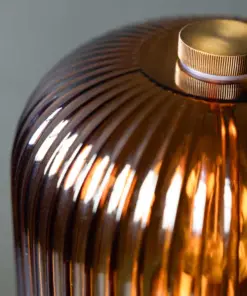 Amber Seventies Glass Table Lamp