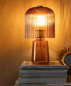 Amber Seventies Glass Table Lamp