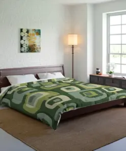 Green Abstract Mid Century Bedding